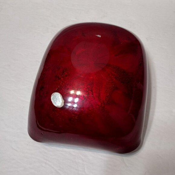 Vintage MCM Murano Red Glass Ashtray, AVEM Italy Tutti Frutti Dish, Italian Art - Picture 2 of 11